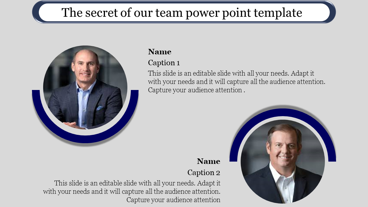Free - Our Team PowerPoint Template for Company Presentation